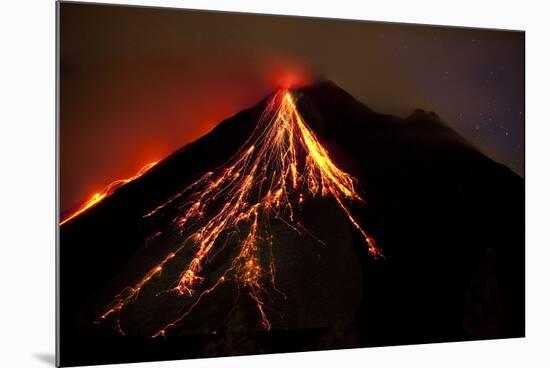 Caribbean, Costa Rica. Mt. Arenal erupting with molten lava-Jaynes Gallery-Mounted Premium Photographic Print