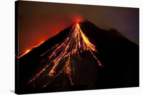 Caribbean, Costa Rica. Mt. Arenal erupting with molten lava-Jaynes Gallery-Stretched Canvas