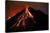 Caribbean, Costa Rica. Mt. Arenal erupting with molten lava-Jaynes Gallery-Stretched Canvas