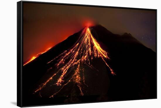 Caribbean, Costa Rica. Mt. Arenal erupting with molten lava-Jaynes Gallery-Framed Stretched Canvas