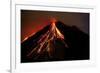 Caribbean, Costa Rica. Mt. Arenal erupting with molten lava-Jaynes Gallery-Framed Photographic Print