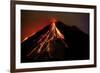 Caribbean, Costa Rica. Mt. Arenal erupting with molten lava-Jaynes Gallery-Framed Photographic Print