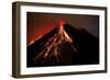 Caribbean, Costa Rica. Mt. Arenal erupting with molten lava-Jaynes Gallery-Framed Photographic Print