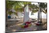 Caribbean, Grenada, Mayreau Island. Sailboats on beach.-Jaynes Gallery-Mounted Photographic Print