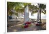 Caribbean, Grenada, Mayreau Island. Sailboats on beach.-Jaynes Gallery-Framed Photographic Print