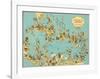 Caribbean Map: Sunshine and Happiness-The Vintage Collection-Framed Premium Giclee Print