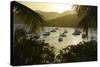 Caribbean, Marina Cay. Catamarans and Sailboats at the Anchorage-Kevin Oke-Stretched Canvas