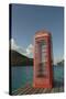 Caribbean, Marina Cay. Pusser's Red Box English Telephone-Kevin Oke-Stretched Canvas