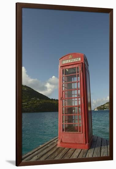 Caribbean, Marina Cay. Pusser's Red Box English Telephone-Kevin Oke-Framed Premium Photographic Print