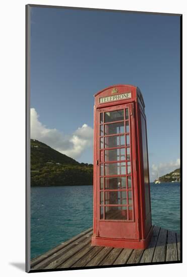 Caribbean, Marina Cay. Pusser's Red Box English Telephone-Kevin Oke-Mounted Photographic Print