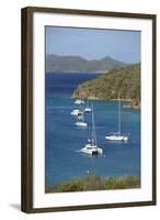 Caribbean, Norman Island. Catamarans and Sailboats in the Bight-Kevin Oke-Framed Photographic Print