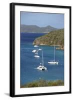 Caribbean, Norman Island. Catamarans and Sailboats in the Bight-Kevin Oke-Framed Photographic Print