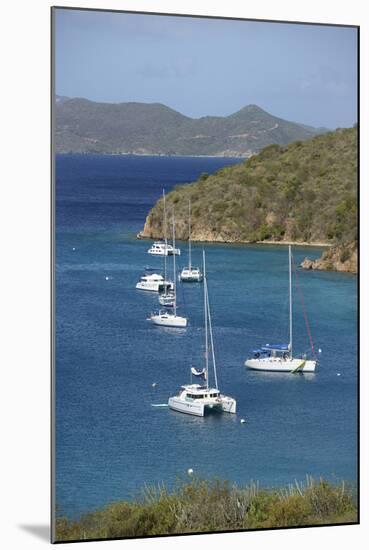 Caribbean, Norman Island. Catamarans and Sailboats in the Bight-Kevin Oke-Mounted Photographic Print