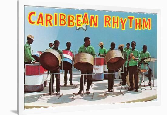 Caribbean Rhythm, Steel Drum Band-null-Framed Art Print