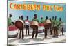 Caribbean Rhythm, Steel Drum Band-null-Mounted Art Print