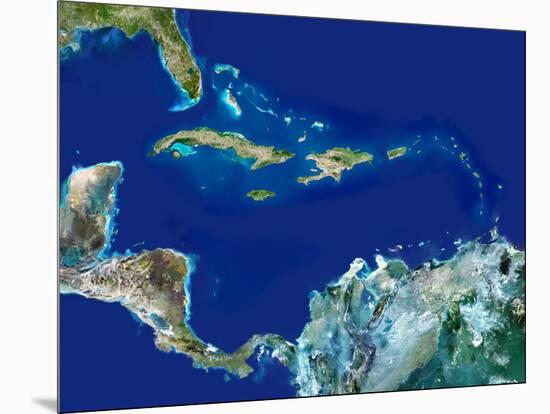 Caribbean, Satellite Image-PLANETOBSERVER-Mounted Premium Photographic Print