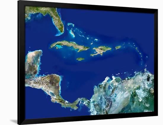 Caribbean, Satellite Image-PLANETOBSERVER-Framed Premium Photographic Print