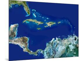 Caribbean, Satellite Image-PLANETOBSERVER-Mounted Photographic Print