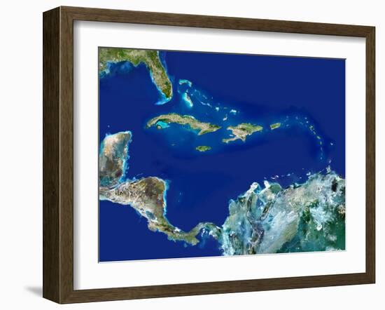 Caribbean, Satellite Image-PLANETOBSERVER-Framed Photographic Print