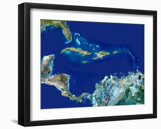 Caribbean, Satellite Image-PLANETOBSERVER-Framed Photographic Print