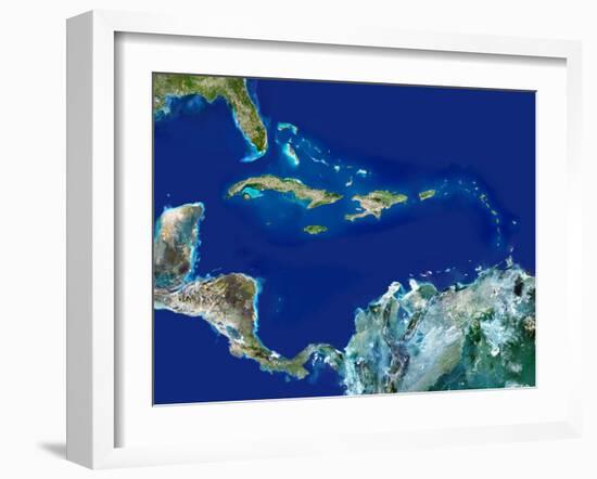 Caribbean, Satellite Image-PLANETOBSERVER-Framed Photographic Print