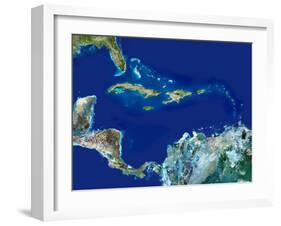 Caribbean, Satellite Image-PLANETOBSERVER-Framed Photographic Print