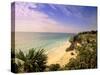 Caribbean Sea, Tulum, Yucatan, Mexico-Walter Bibikow-Stretched Canvas