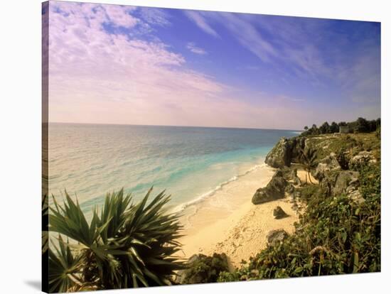 Caribbean Sea, Tulum, Yucatan, Mexico-Walter Bibikow-Stretched Canvas