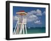 Caribbean, St Lucia, Gros Islet, Rodney Bay, Reduit Beach, Life Guard Lookout-Alan Copson-Framed Photographic Print