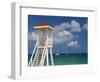 Caribbean, St Lucia, Gros Islet, Rodney Bay, Reduit Beach, Life Guard Lookout-Alan Copson-Framed Photographic Print