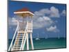 Caribbean, St Lucia, Gros Islet, Rodney Bay, Reduit Beach, Life Guard Lookout-Alan Copson-Mounted Photographic Print