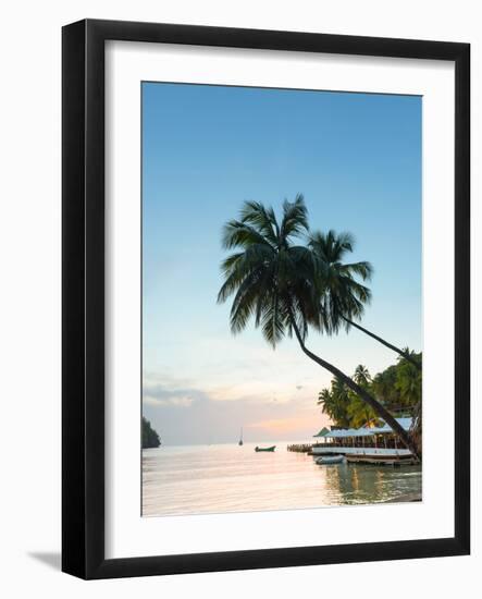 Caribbean, St Lucia, Marigot, Marigot Bay, Marigot Bay Beach Club Hotel, Doolittle's Restaurant-Alan Copson-Framed Photographic Print