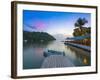 Caribbean, St Lucia, Marigot, Marigot Bay, Marigot Bay Beach Club Hotel, Doolittle's Restaurant-Alan Copson-Framed Photographic Print