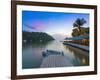 Caribbean, St Lucia, Marigot, Marigot Bay, Marigot Bay Beach Club Hotel, Doolittle's Restaurant-Alan Copson-Framed Photographic Print