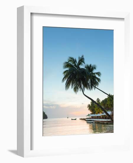 Caribbean, St Lucia, Marigot, Marigot Bay, Marigot Bay Beach Club Hotel, Doolittle's Restaurant-Alan Copson-Framed Photographic Print