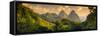 Caribbean, St Lucia, Petit and Gros Piton Mountains (UNESCO World Heritage Site)-Alan Copson-Framed Stretched Canvas