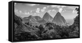 Caribbean, St Lucia, Petit and Gros Piton Mountains (UNESCO World Heritage Site)-Alan Copson-Framed Stretched Canvas