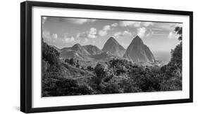 Caribbean, St Lucia, Petit and Gros Piton Mountains (UNESCO World Heritage Site)-Alan Copson-Framed Photographic Print