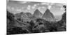 Caribbean, St Lucia, Petit and Gros Piton Mountains (UNESCO World Heritage Site)-Alan Copson-Mounted Photographic Print