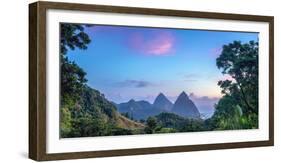 Caribbean, St Lucia, Petit and Gros Piton Mountains (UNESCO World Heritage Site)-Alan Copson-Framed Photographic Print