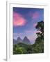 Caribbean, St Lucia, Petit and Gros Piton Mountains (UNESCO World Heritage Site)-Alan Copson-Framed Photographic Print