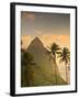 Caribbean, St Lucia, Petit and Gros Piton Mountains (UNESCO World Heritage Site)-Alan Copson-Framed Photographic Print