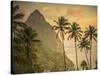 Caribbean, St Lucia, Petit and Gros Piton Mountains (UNESCO World Heritage Site)-Alan Copson-Stretched Canvas