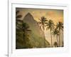 Caribbean, St Lucia, Petit and Gros Piton Mountains (UNESCO World Heritage Site)-Alan Copson-Framed Premium Photographic Print