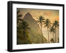 Caribbean, St Lucia, Petit and Gros Piton Mountains (UNESCO World Heritage Site)-Alan Copson-Framed Photographic Print