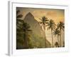 Caribbean, St Lucia, Petit and Gros Piton Mountains (UNESCO World Heritage Site)-Alan Copson-Framed Photographic Print