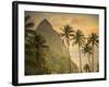 Caribbean, St Lucia, Petit and Gros Piton Mountains (UNESCO World Heritage Site)-Alan Copson-Framed Photographic Print