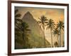 Caribbean, St Lucia, Petit and Gros Piton Mountains (UNESCO World Heritage Site)-Alan Copson-Framed Photographic Print