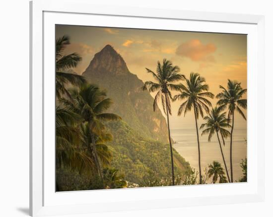 Caribbean, St Lucia, Petit and Gros Piton Mountains (UNESCO World Heritage Site)-Alan Copson-Framed Photographic Print