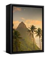 Caribbean, St Lucia, Petit and Gros Piton Mountains (UNESCO World Heritage Site)-Alan Copson-Framed Stretched Canvas